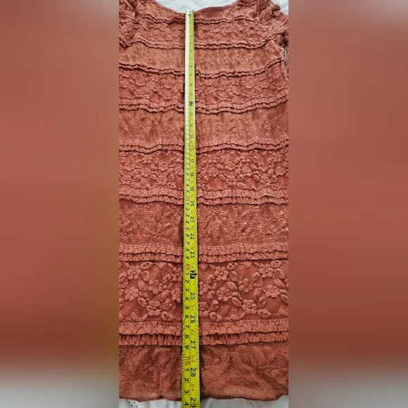 Vintage Rust Burnt Orange Lace Dress Size Medium- Read Below 🌟 - Picture 6 of 9